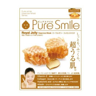 PURE SMILE แผ่นมาส์กหน้า เพียว สไมล์ สูตรน้ำผึ้ง รอยัล เจลลี่ ชุดละ 7 ชิ้น