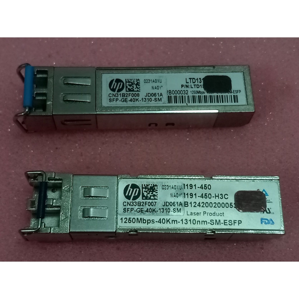 SFP Fiber Transceiver Module หัวไฟเบอร์ของ HP แท้ JD061A SFPGE40K