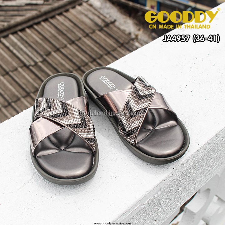gooddyรองเท้า-แฟชั่น-รองเท้าแตะผู้หญิงแบบสวม-gooddy-รุ่นja4957