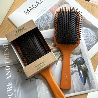 แปรงหวีผม AVEDA Wooden Paddle Brush ไซร์ใหญ่ หมดปัญหาผมพันกัน แปรงหวีผมถนอมเส้นผม ถนอมหนังศรีษะ ผมสวย