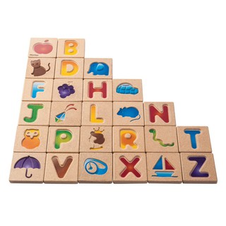 ของเล่นไม้ PlanToys ของเล่นเสริมพัฒนาการ ABC ของเล่นตัวอักษร ภาษาอังกฤษ แบบแป้น A-Z  (2ปี+)