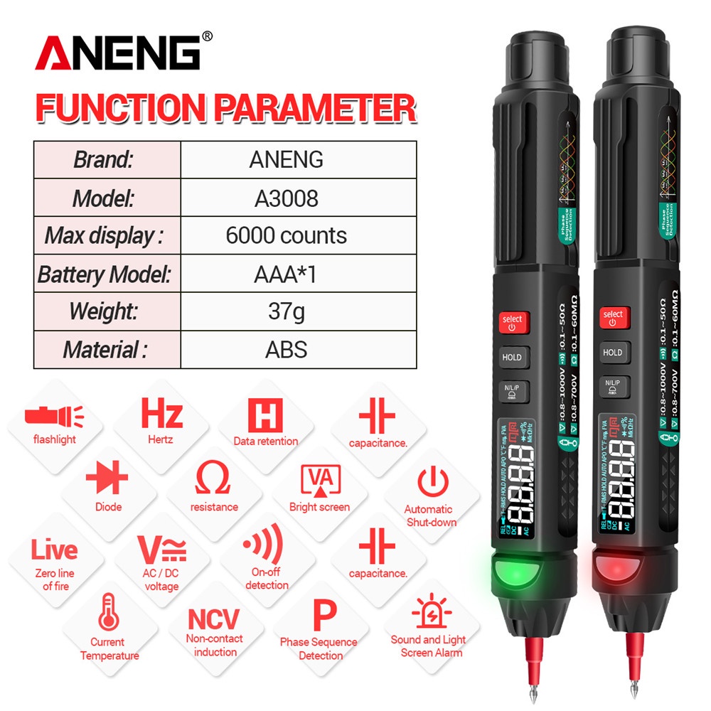 aneng-a3008-ปากกามัลติมิเตอร์ดิจิทัล-นับ-6000-ครั้ง-ไม่สัมผัส-โวลต์มิเตอร์อื่นๆ