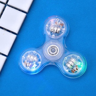 De Fidget Hand Spinner มีไฟ Led สีรุ้งของเล่นสําหรับเด็กและผู้ใหญ่