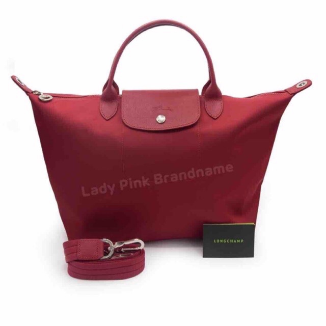 longchamp-le-pliage-neo-medium-สีแดง-ruby