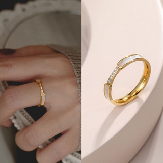 ภาพหน้าปกสินค้า【COD Tangding】แหวนแฟชั่น ฝังเปลือกหอย สีโรสโกลด์ และสีขาว เครื่องประดับ สําหรับผู้หญิง ที่เกี่ยวข้อง