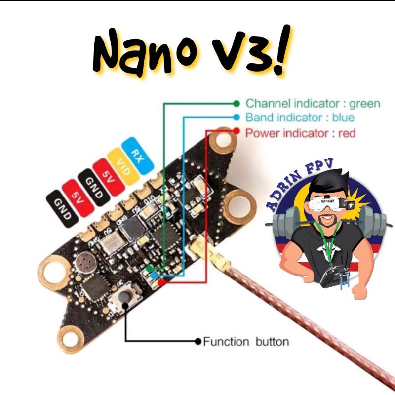 Eachine Nano Vtx v3 400mw 5m8ghz เครื่องส่งสัญญาณ fpv แบบสลับได้ ...