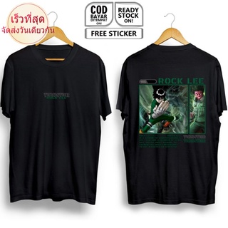 เสื้อยืดผ้าฝ้ายพิมพ์ลายขายดี เสื้อยืด พิมพ์ลายอนิเมะ Rock LEE NARUTO TEAM GUY LEE CLAN Conohagakure MANGA KONOHA GUY MAI