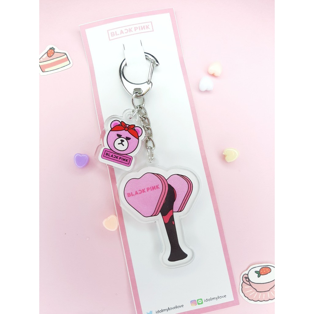 ภาพหน้าปกสินค้าBLACKPINK : Keychain + PIN Lightstick + Sticker Fanart จากร้าน idolmylove บน Shopee