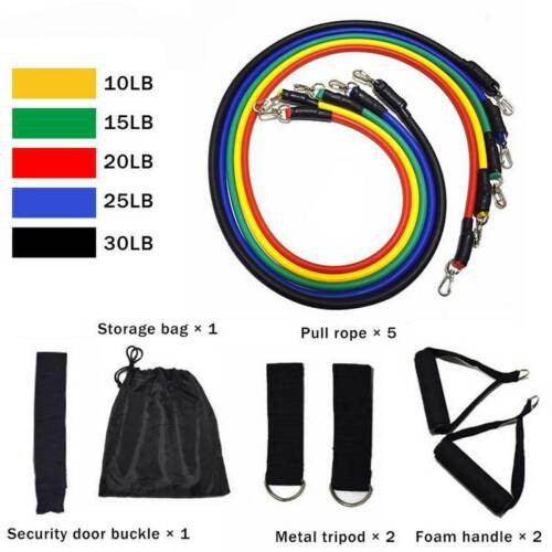 มีสินค้า-ยางยืดออกกำลังกาย-ครบวงจร-11-ชิ้นยางออกกำลังกายสายรัด-multi-function-resistance-band-set