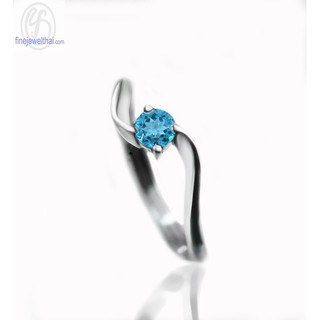 Finejewelthai-แหวนโทพาส-แหวนเงิน-แหวนพลอยแท้-แหวนประจำเดือนเกิด-Topaz-Birthstone-Silver925-Ring-R1073tp