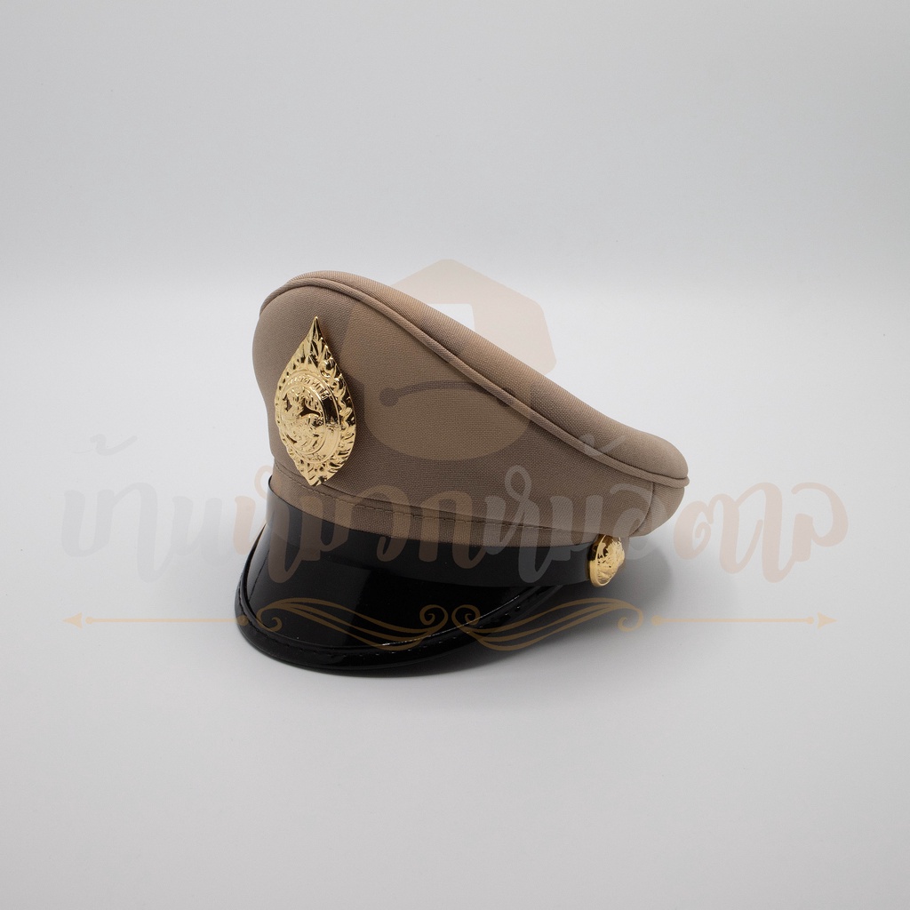หมวกจิ๋วตั้งโชว์สีกากี-ตราสิงห์กำนันผู้ใหญ่บ้าน-ขนาดเท่าฝ่ามือ-แถมซองหมวก-ให้ของขวัญ-เป็นของชำร่วย-วางหน้ารถ