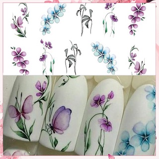 &lt;WholeSale&gt; Vintage Flowers Butterfly Water Transfer Art Nail Sticker Manicure DIY Decals