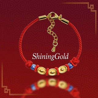 สินค้า SHINING GOLD ทองคำแท้ 99.9% เชือกแดงเรียกทรัพย์ มั่งคั่ง ร่ำรวย น้ำหนัก 0.31-0.33 กรัม