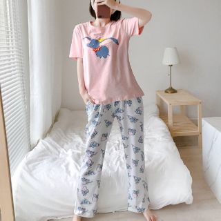 ชุดนอน dumbo 3 ชิ้น เสื้อ+กางเกง+ถุงผ้า Free size