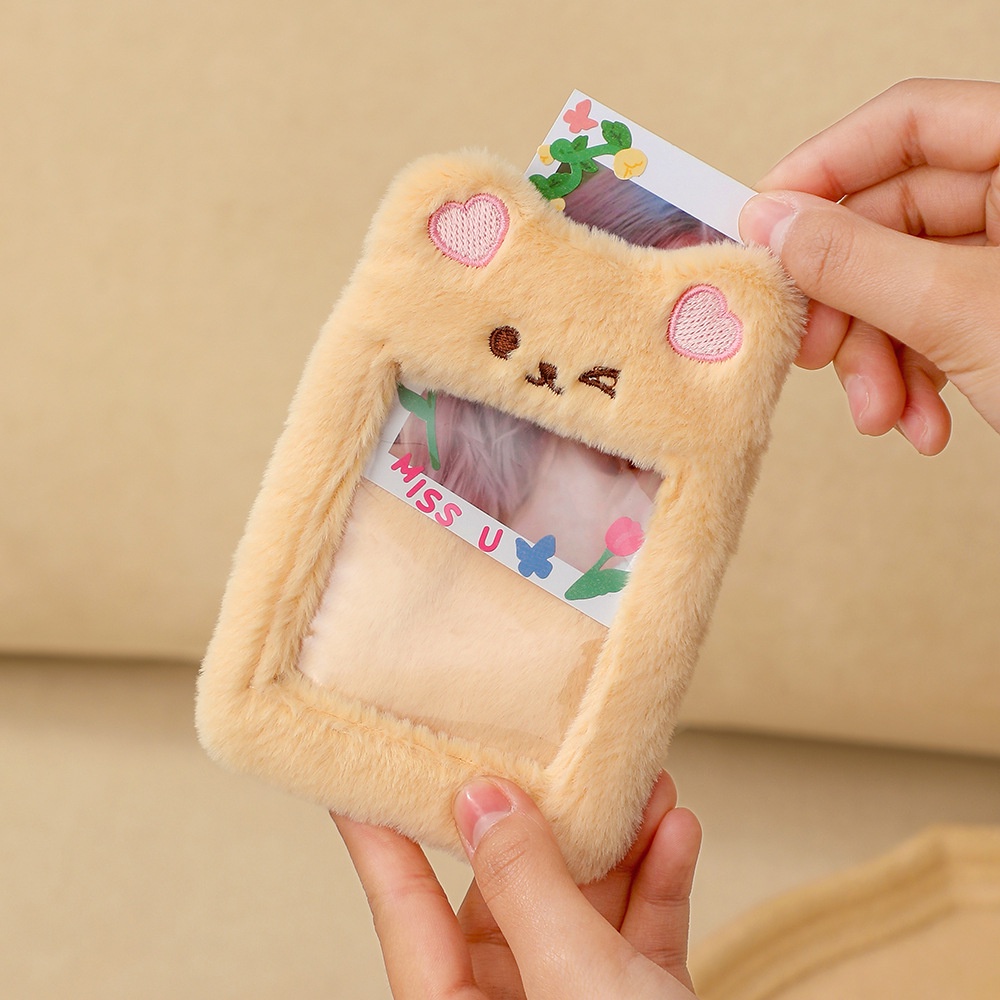 กระเป๋าใส่บัตรเครดิต-บัตรประจําตัวประชาชน-บัตรประจําตัวประชาชน-ลายตุ๊กตากระต่าย-หมีน่ารัก-พร้อมพวงกุญแจ