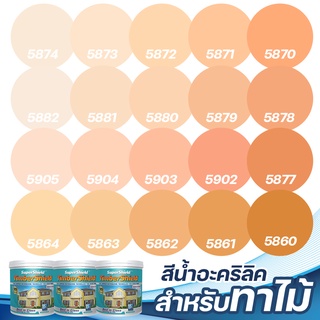 TOA ซุปเปอร์ชิลด์ ทิมเบอร์ชิลด์ ชนิดเนียน สีส้ม (1ลิตร) สีทาผนังไม้ ผนังไม้ สีทาไม้