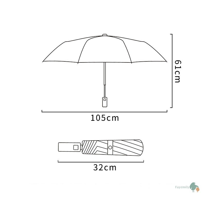 สินค้าพร้อมส่ง-ร่ม-ร่มพับอัตโนมัติ-ร่มพับออโต้-ร่มกลับด้าน-กันฝน-กันแดด-กันยูวี-ป้องกัน-uv-มีไฟ-led