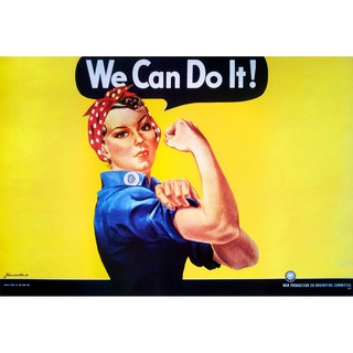 โปสเตอร์ รูปวาด โฆษณา ทหาร โบราณ We can do it 1942 POSTER 24”x35” Inch Rosie the Riveter J Howard Miller WWII Advertisin
