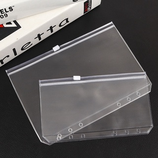 24pcs A5 A6 6-Hole Pockets Waterproof PVC Envelopes Zipper Binder Document Filing Storage Pouches Traveler&amp;#39;s Noteboo
