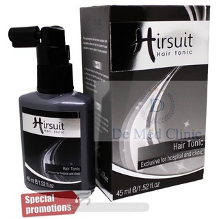 Hirsuit Hair Tonic 45 ml เฮอร์ซูทแฮร์โทนิค พิเศษ 695 ฿ จาก1000฿ บำรุงเส้นผมหนังศีรษะดูแลผมร่วง ผมบาง ปลูกผม DeMed Clinic