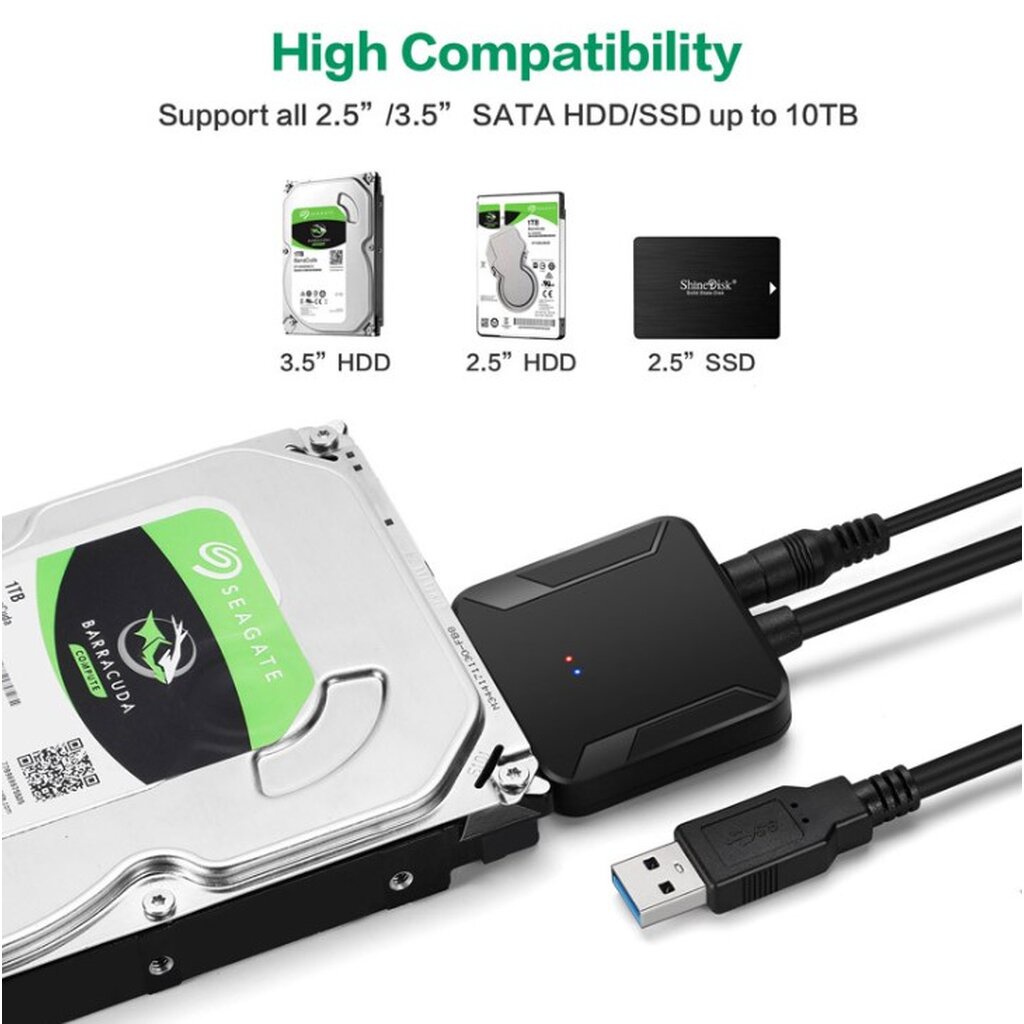 ภาพสินค้าสาย USB 3.0 ตัวแปลง SATA3 to USB 3.0 2.5/3.5 HDD ไม่มีกล่อง IPFS สินค้าใหม่ ราคาสุดคุ้ม พร้อมส่ง ส่งเร็ว ประกันไทย CP... จากร้าน ballpeerapongyohaken บน Shopee ภาพที่ 3