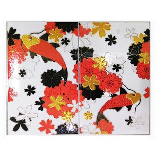 Wall tile WALL TILE 10X16 ARTE KOI RED 2P Floor and wall tiles Floor wall materials กระเบื้องผนัง กระเบื้องผนังภาพชุด 10