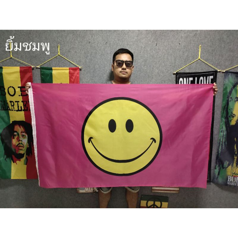 lt-ส่งฟรี-gt-ธง-happy-ยิ้มชมพู-พร้อมส่งร้านคนไทย