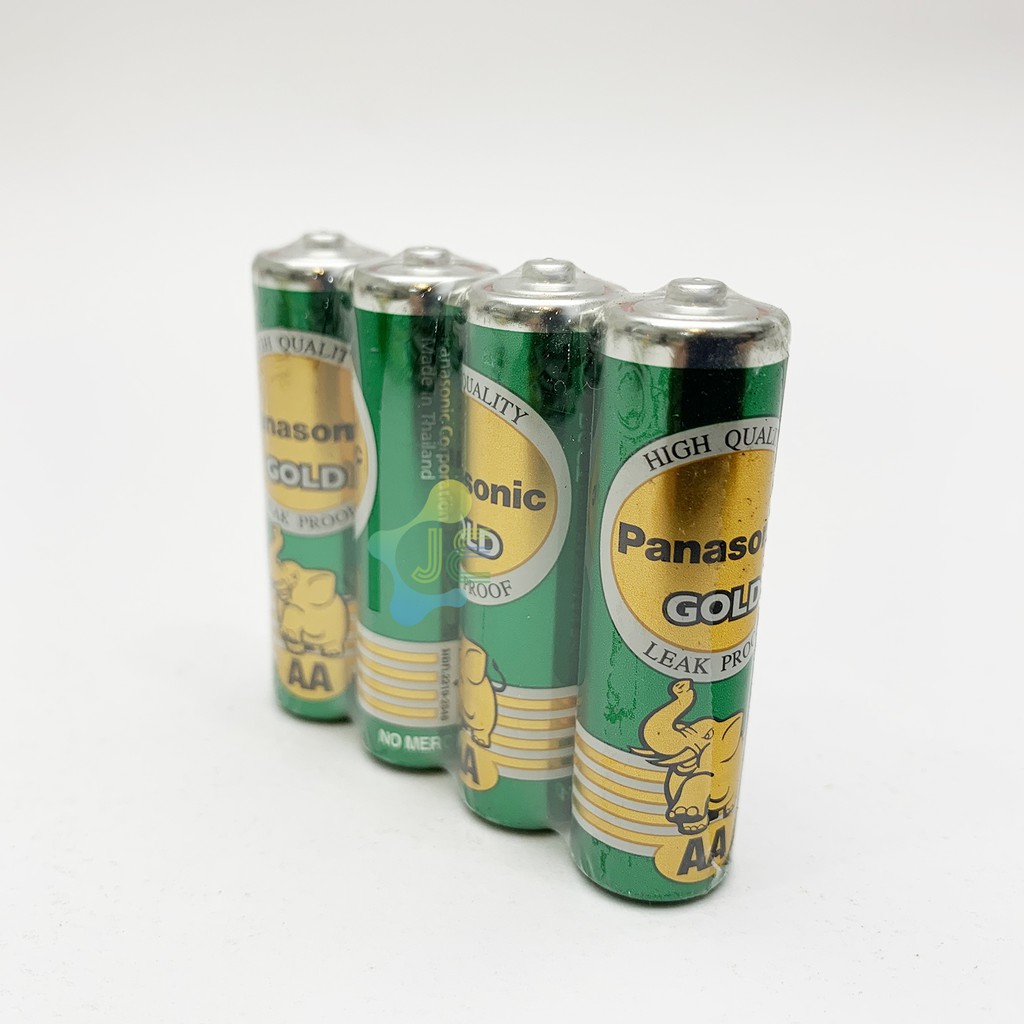 ภาพสินค้าถ่านแมงกานีสโกล์ด AA 4ก้อน สีเขียว Panasonic GOLD R6GT/4SL (หมดอายุ 17/08/2025) จากร้าน je_electrical บน Shopee ภาพที่ 1