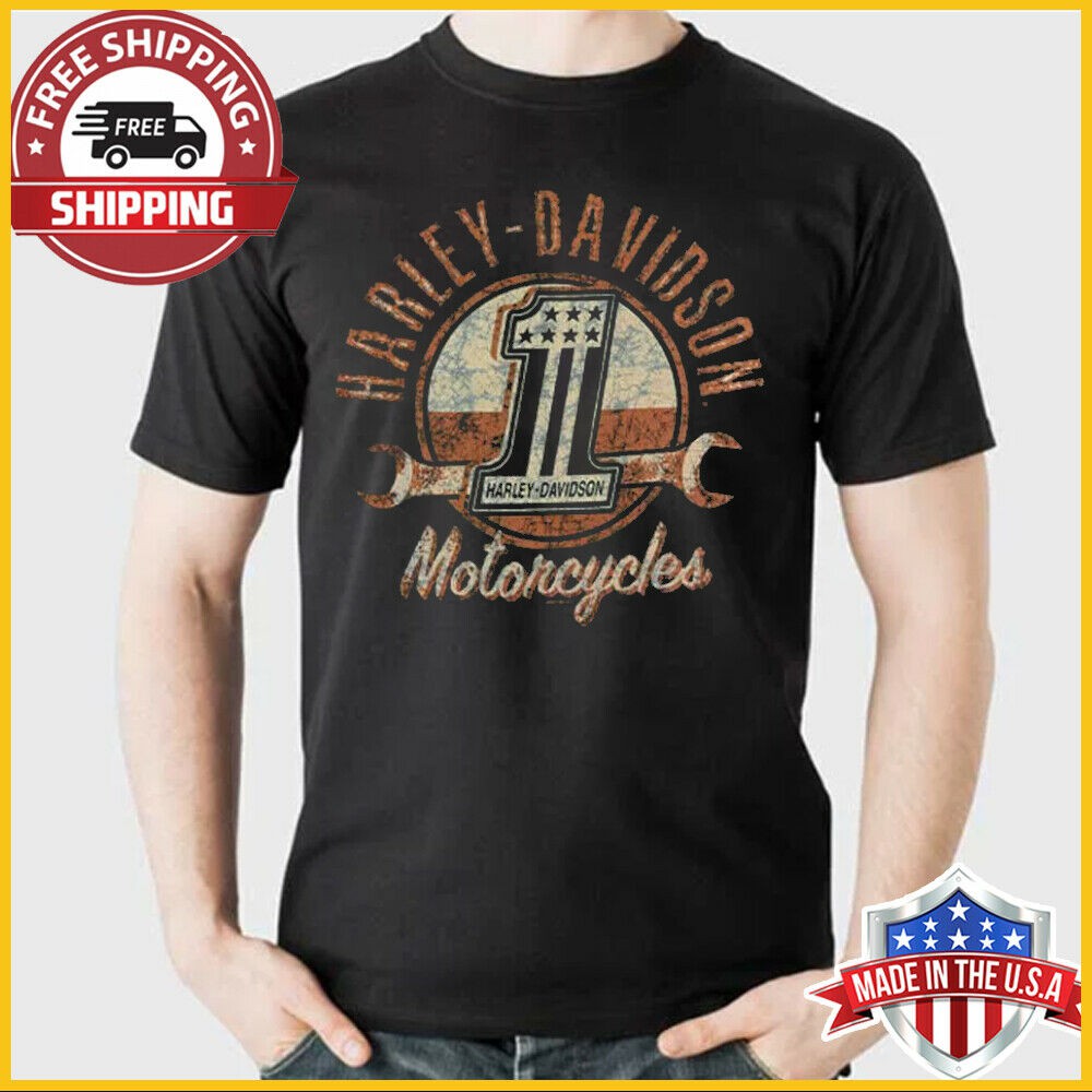 harley-davidson-เสื้อยืดชาย-1-ประแจ