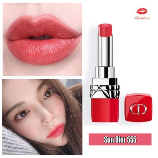 พร้อมส่ง-ของแท้-100-ลิปสติก-dior-ultra-rouge-lipstick-full-size-สี-555-no-box-code-8f02