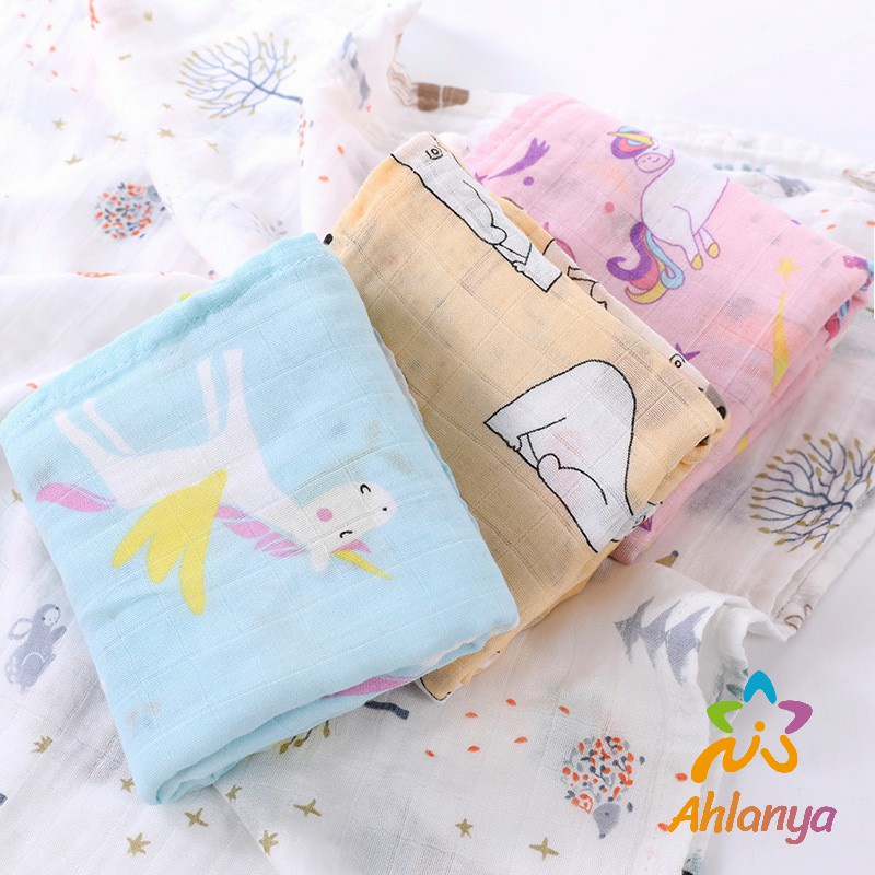 ahlanya-ผ้าห่อตัวเด็กแรกเกิด-มัสลินคอตตอน-100-ขนาด-120-120-cm-muslin-baby-towel