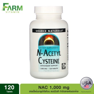 สินค้า Source Naturals, NAC, N-Acetyl Cysteine, 1000 mg, 120 Tablets