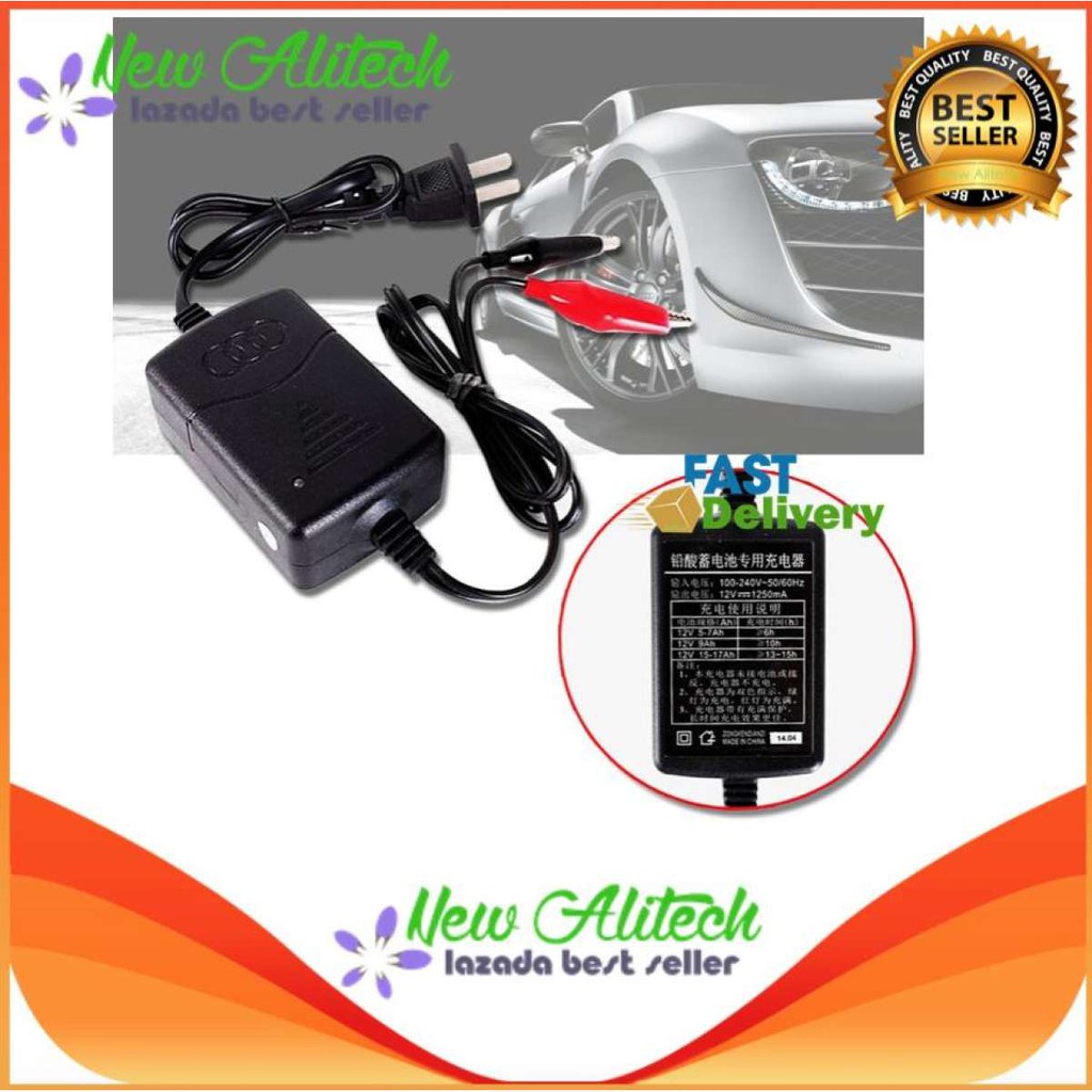 เครื่องชาร์จแบตเตอรี่-12v-sealed-lead-acid-car-motorcycle-battery-charger-rechargeable-maintainer-1ชิ้น