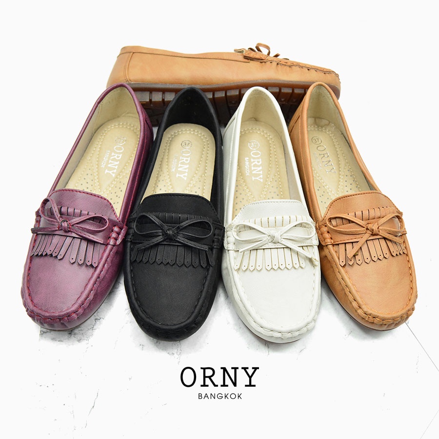 ภาพหน้าปกสินค้า️ 1340 ORNY (ออร์นี่)  รองเท้าโลฟเฟอร์แต่งโบว์ รองเท้าส้นแบน มีถึงไซส์ 42