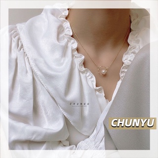 ภาพขนาดย่อสินค้าCHUNYU สร้อยคอพร้อมจี้ไข่มุก ตัวสร้อยเป็นสีทองดูดีมากๆ 010