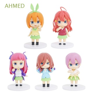 AHMED 5pcs/set Nakano Miku Action Figure Creative Toys Doll Toy Figure Model Toys Nakano Miku Miniatures Desktop Ornaments Gotoubun No Hanayome PVC Action Figurine Collection Model