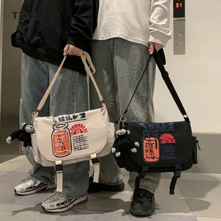 TAIDU กระเป๋าสะพายข้างผู้ชายกระเป๋าสะพายข้างสไตล์ญี่ปุ่น ins กระเป๋าสะพายไหล่พิมพ์ลายกันน้ำความจุสูง