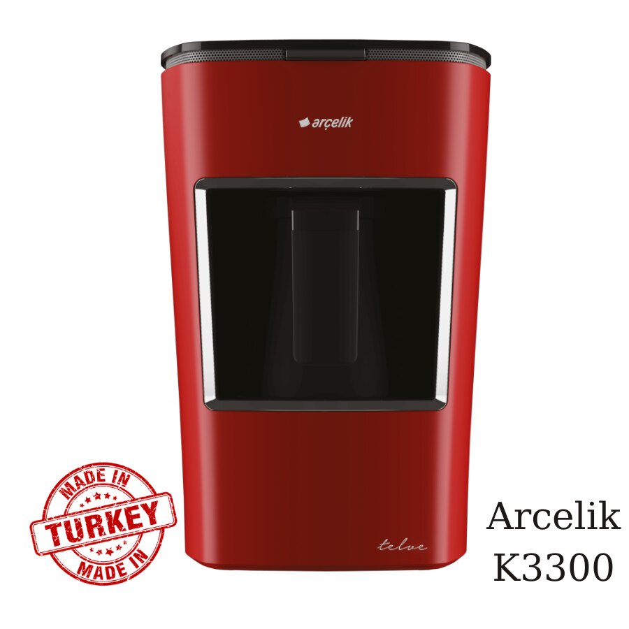 Arcelik, turkish coffee machine, K3300 Mini Coffee Grounds, black, red ...