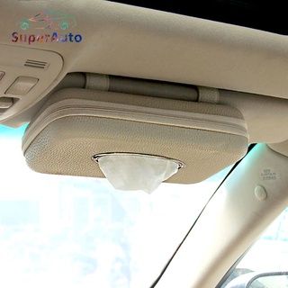 SuperAuto ที่บังแดดรถยนต์ กล่องทิชชู่ในรถ ที่ใส่ทิชชู่ในรถ หนัง กล่องใส่ทิชชู่ในรถ ใส่ทิชชู่ในรถ กล่องใส่กระดาษทิชชู่ในรถยนต์ ที่วางของในรถยนต์ กล่องเก็บของในรถ ที่เก็บของในรถ แต่งรถภายในรถยนต์