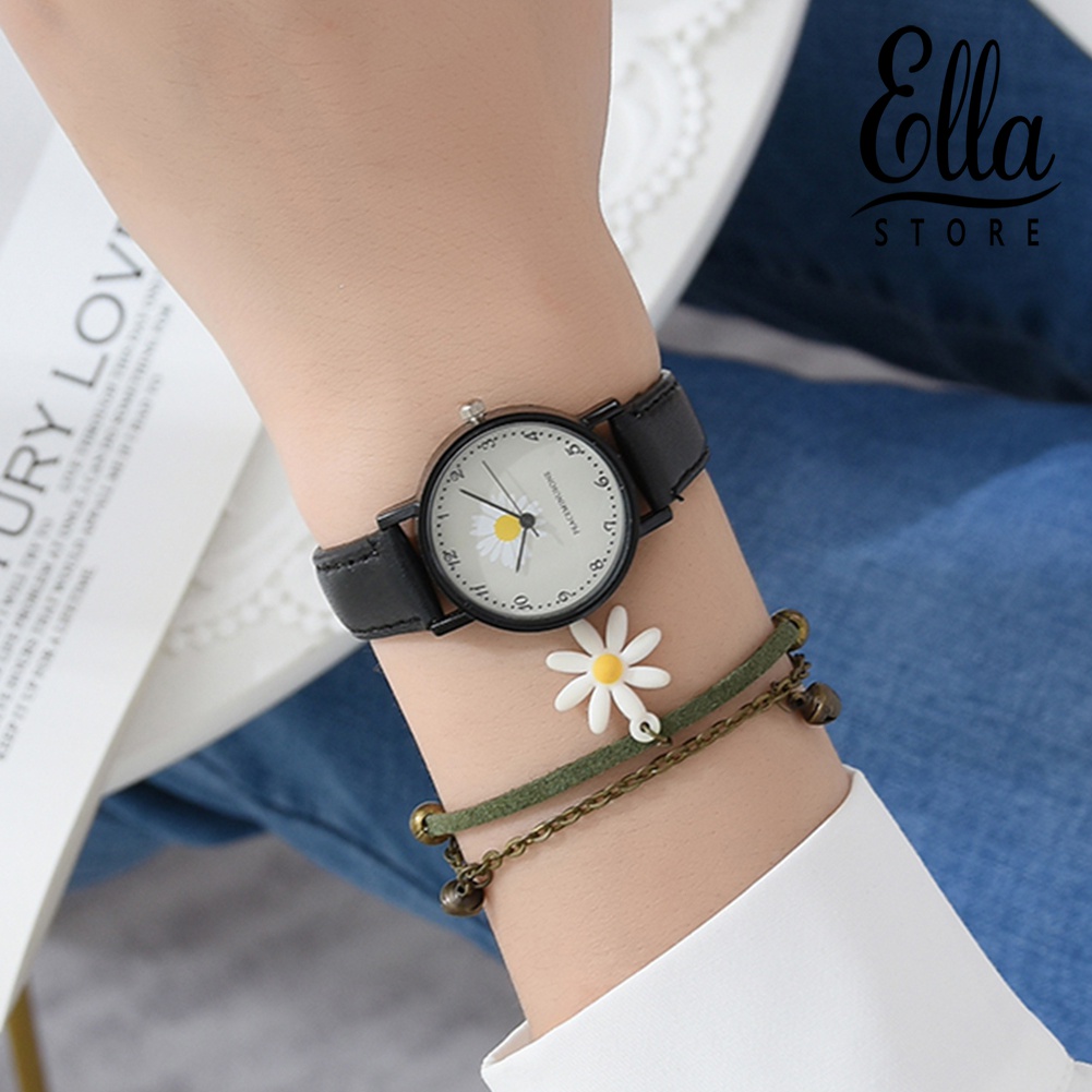 ellastore123-นาฬิกาข้อมือควอตซ์-อนาล็อก-พร้อมสร้อยข้อมือ-สําหรับผู้หญิง