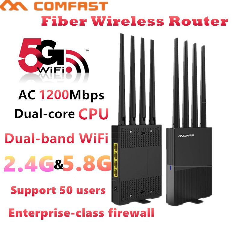 Comfast AC1200 Mbps 2.4G&5.8G เราเตอร์ Fiber Wireless Router WR617AC ...