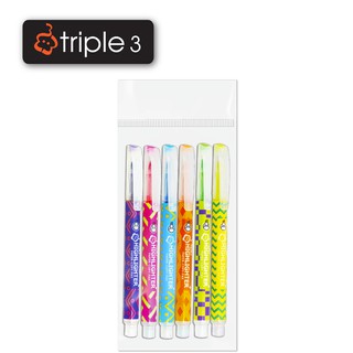 Tripel3 ปากกาไฮไลท์ ชุด 6 ด้าม 1 ชุด
