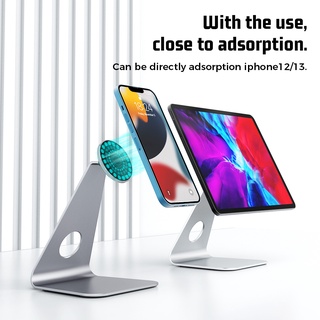 360° Rotation Magnetic Phone Holder L-Shaped Tablet Desktop Stand Ergonomic Adjustable Aluminum Bracket for iPad iPhone