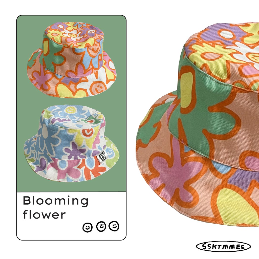 ภาพหน้าปกสินค้าssktmmee - 2sided bucket hat (blooming flower) จากร้าน ssktmmee บน Shopee