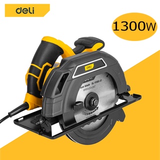 Deli เลื่อยวงเดือน 7 นิ้ว 1300W ใบเลื่อยวงเดือน 24 ฟัน เลื่อยตัดไม้ไฟฟ้า เครื่องเลื่อยวงเดือน รุ่นงานหนัก Circular Saw