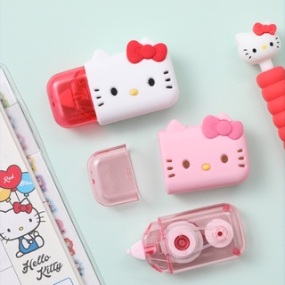 New น่าน่ารัก Sanrio Hello Kitty เทปแก้ไขสี Hello Kitty เทปแก้ไขมินิ 6 เมตรเทปแก้ไขการ์ตูน ของขวัญเครื่องเขียน