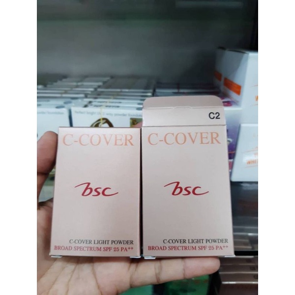 BSC C-Cover Light Powder SPF25 PA++ เบอร์ C2 ขนาด 2.9กรัม 1ตลับ ...