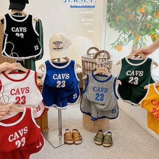 [Babycat] พร้อมส่ง ขายดี เสื้อยืดแขนกุด ลายตัวอักษร และกางเกงขาสั้น สไตล์เกาหลี และญี่ปุ่น แฟชั่นฤดูร้อน 2022 สําหรับเด็กผู้ชาย และผู้หญิง