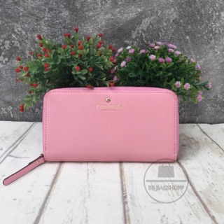 KATE SPADE NEW YORK LONG WALLET  (outlet) สีชมพูอ่อน