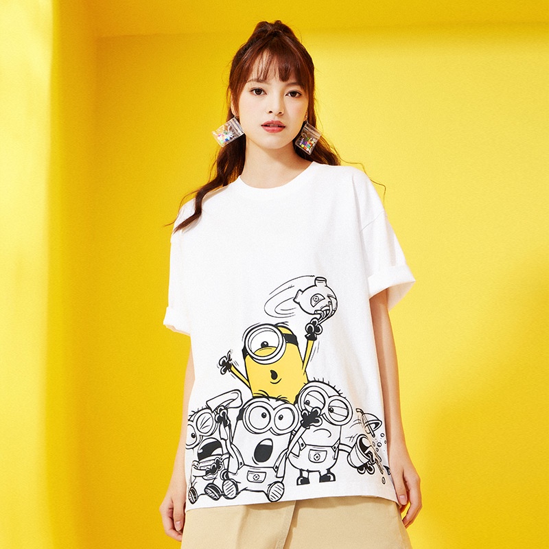 เสื้อยืดผู้-เสื้อยืดแขนสั้น-คอกลม-ผ้าฝ้ายแท้-พิมพ์ลาย-spongebob-squarepants-ทรงหลวม-แฟชั่นฤดูร้อน-สําหรับคู่รัก-s-5xl